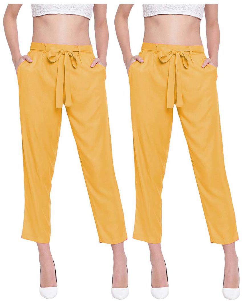 

JJ Fashion Women Yellow Regular fit Regular pants