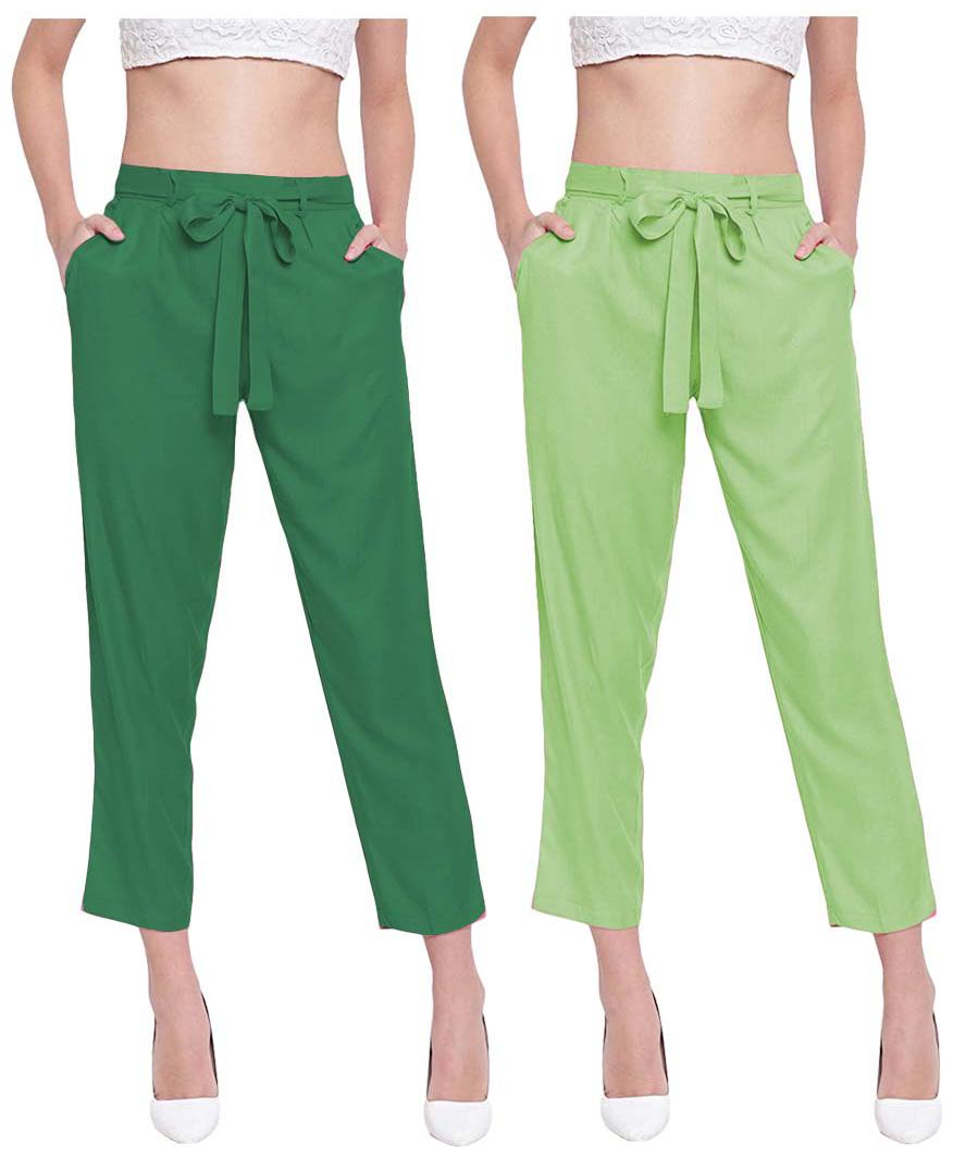

JJ Fashion Women Green Regular fit Regular pants