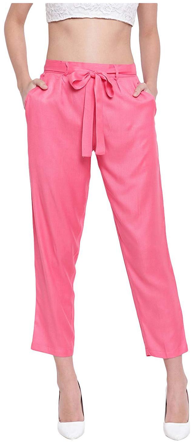 

JJ Fashion Women Pink Regular fit Regular pants