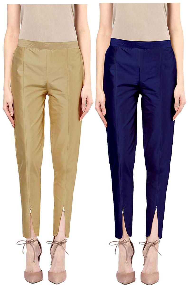 

JJ Fashion Women Beige Blue Regular fit Regular pants