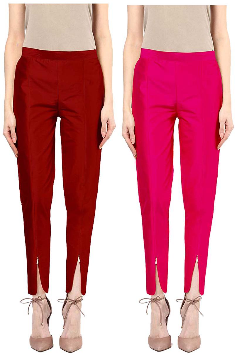 

JJ Fashion Women Maroon Pink Regular fit Regular pants