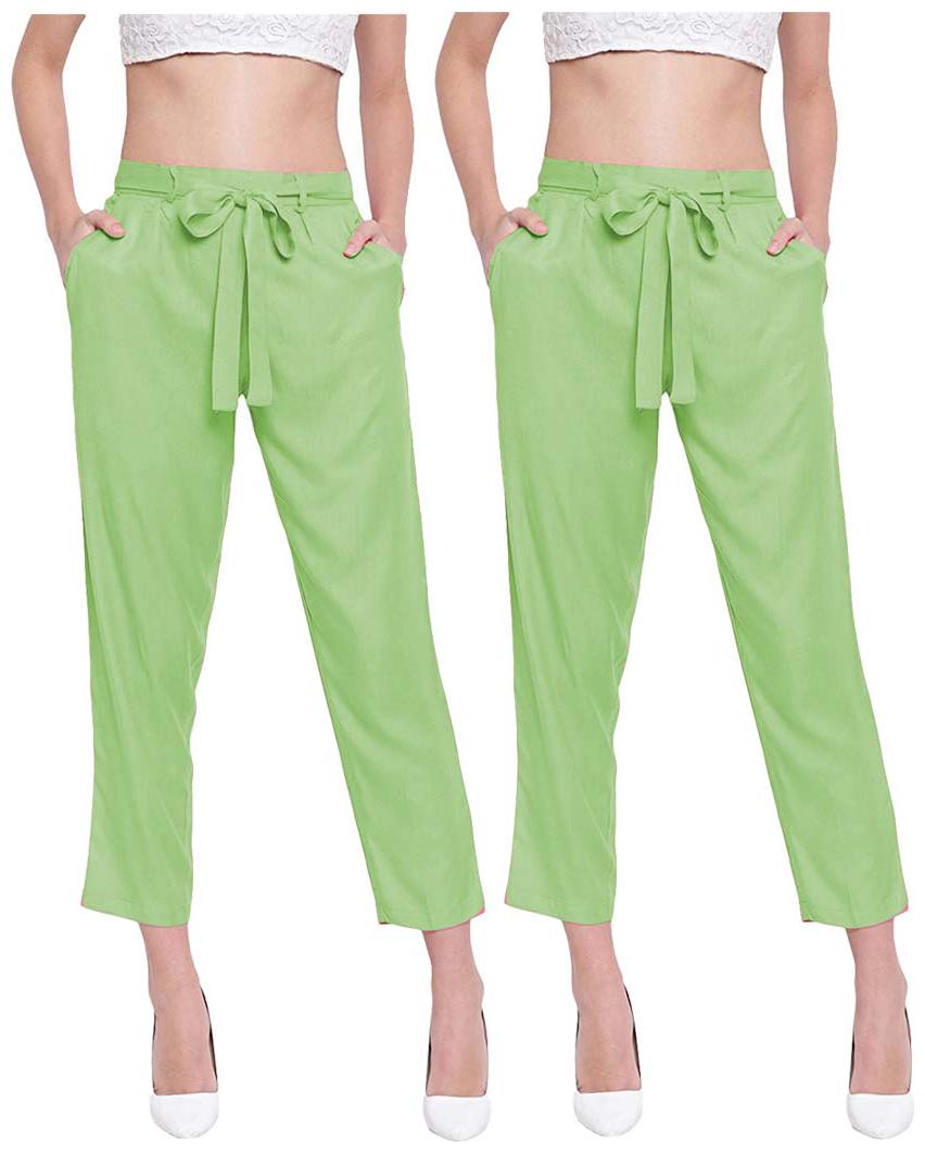 

JJ Fashion Women Green Regular fit Regular pants