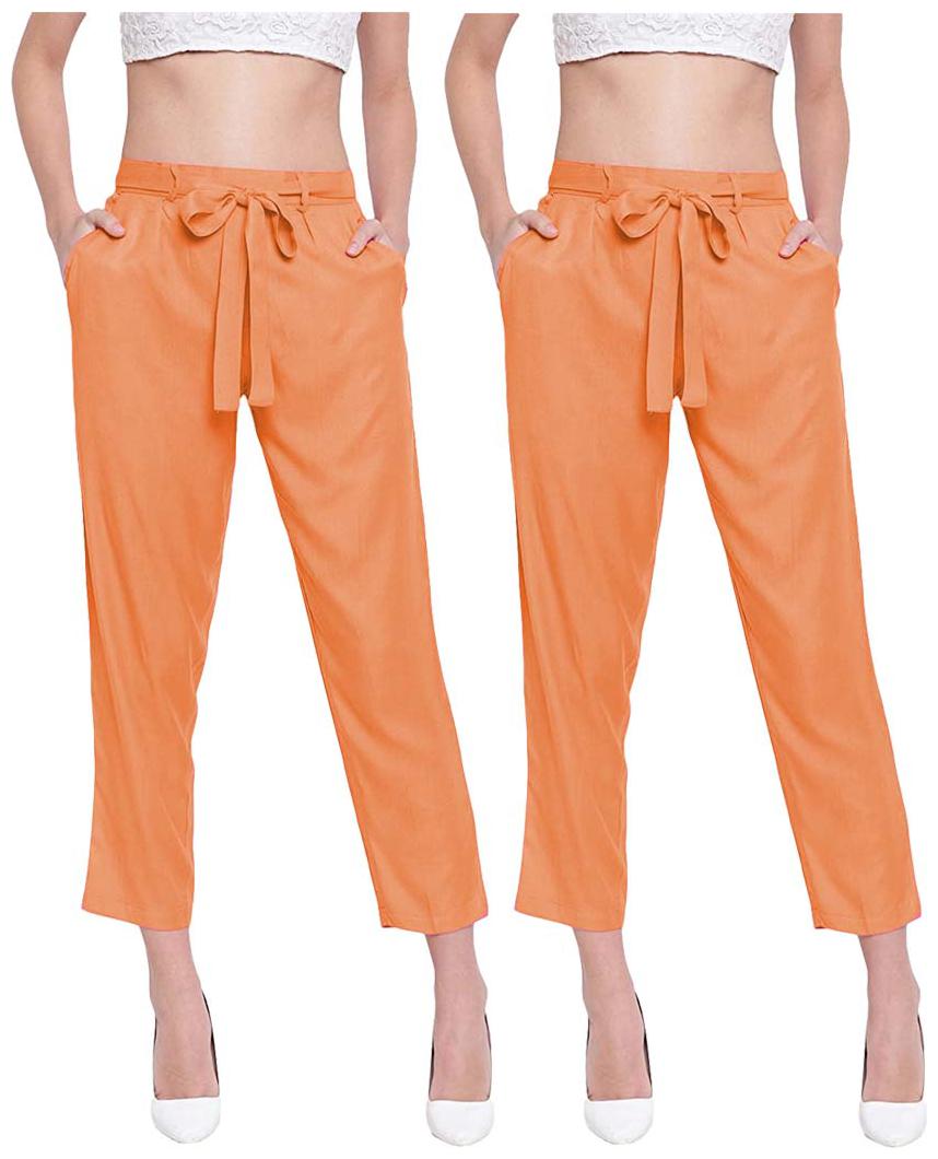 

JJ Fashion Women Orange Regular fit Regular pants