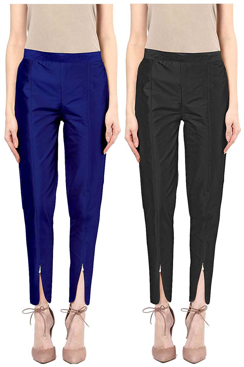 

JJ Fashion Women Blue Black Regular fit Regular pants