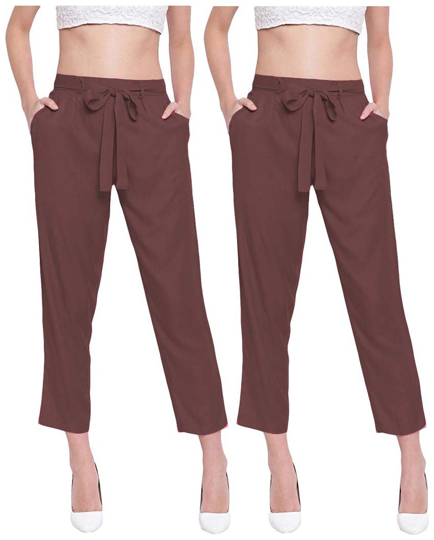 

JJ Fashion Women Brown Regular fit Regular pants