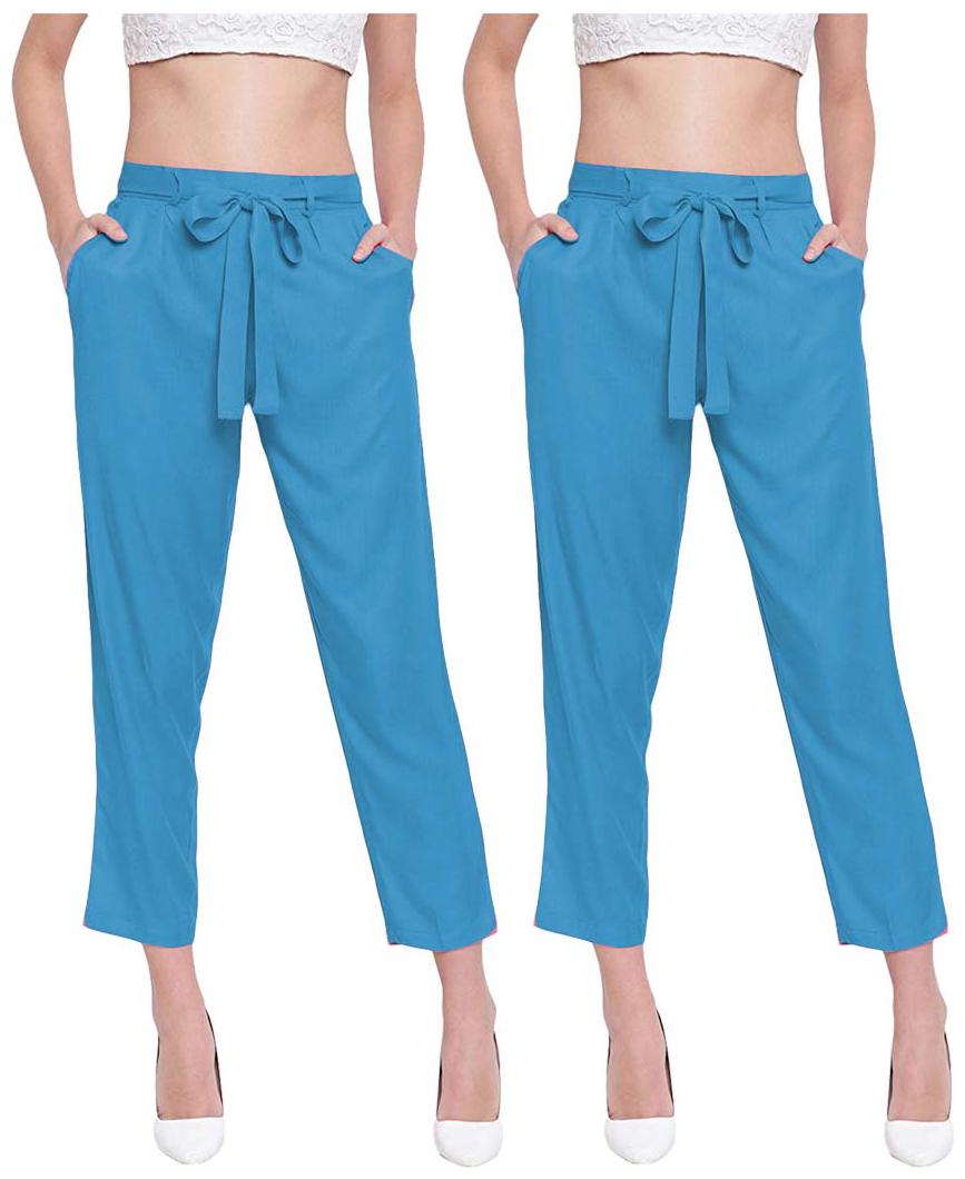 

JJ Fashion Women Blue Regular fit Regular pants