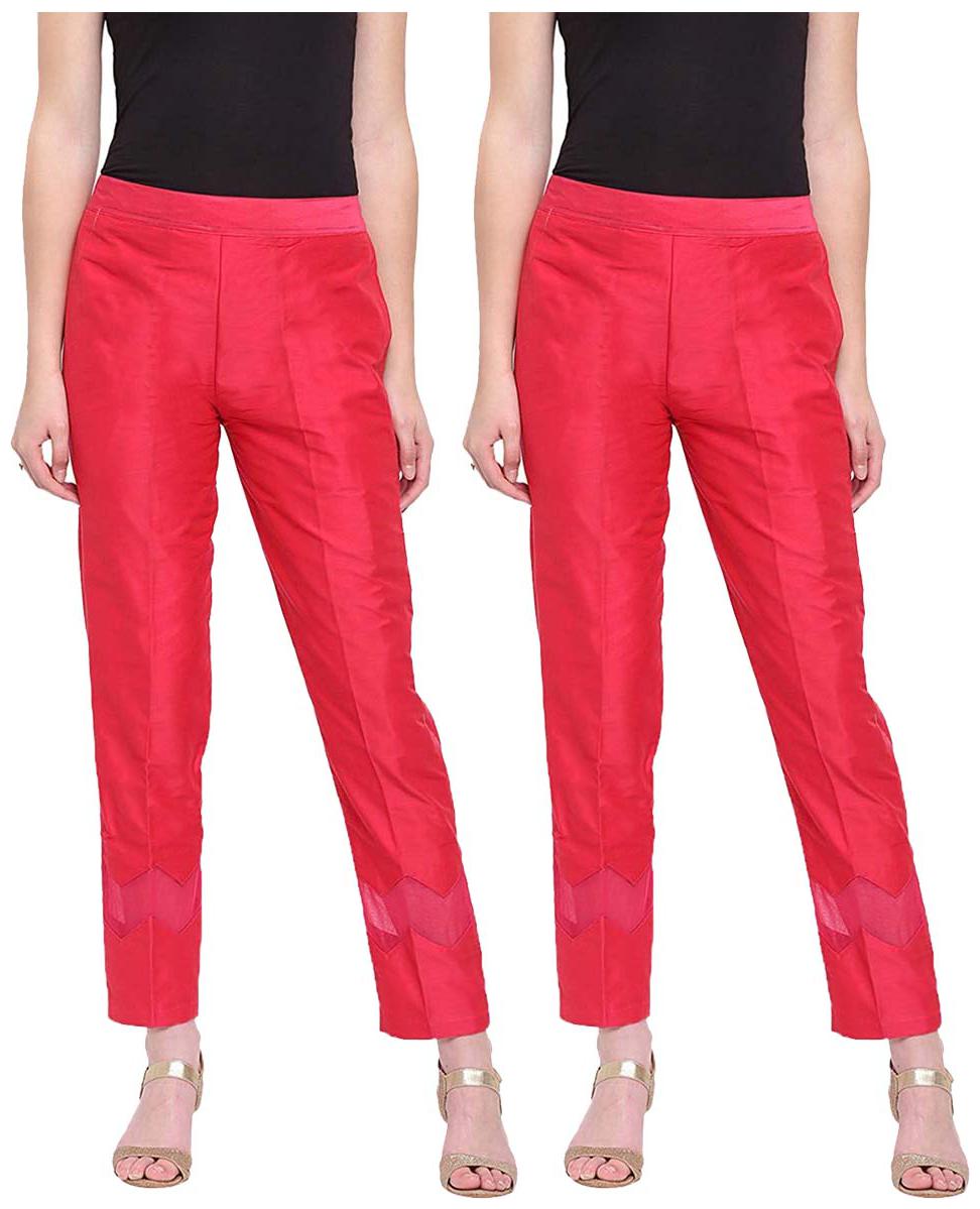 

JJ Fashion Women Pink Regular fit Regular pants