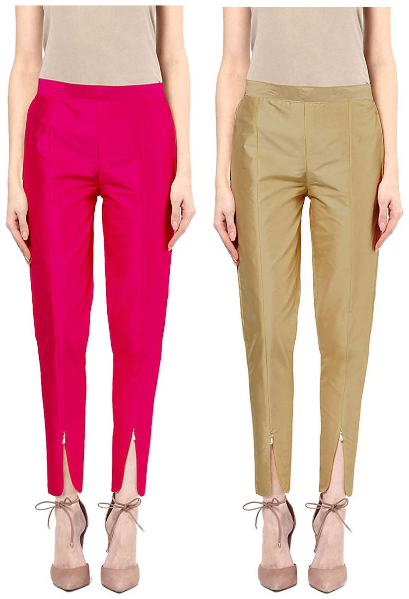 

JJ Fashion Women Pink Beige Regular fit Regular pants