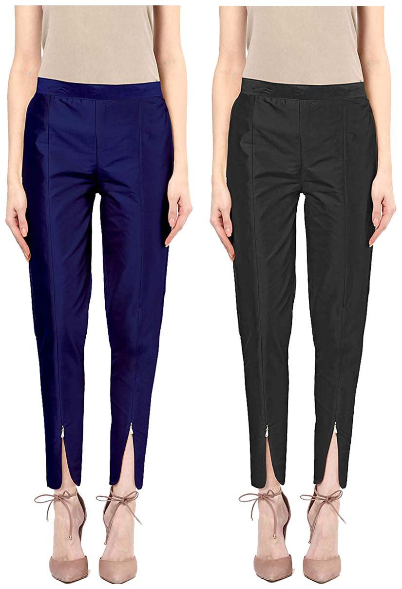 

JJ Fashion Women Blue Black Regular fit Regular pants