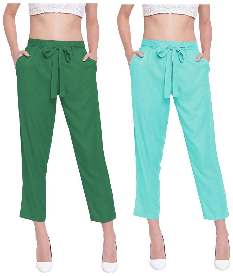 

JJ Fashion Women Green Regular fit Regular pants