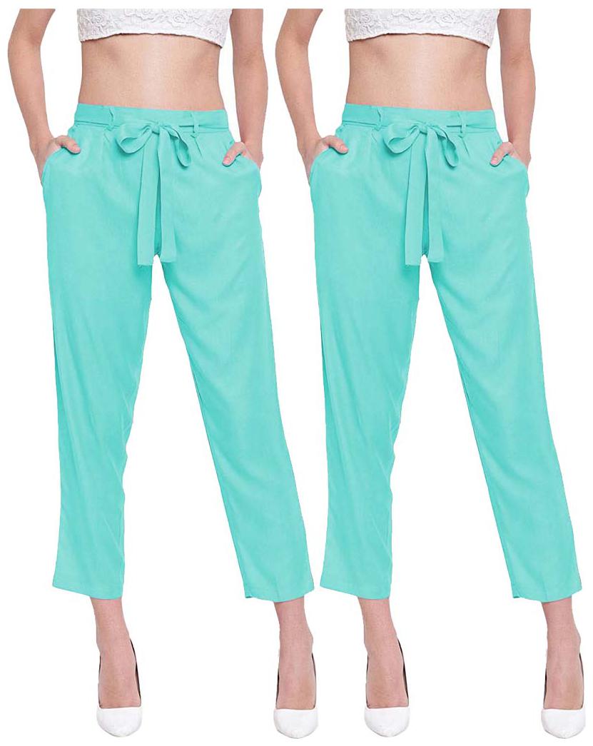 

JJ Fashion Women Green Regular fit Regular pants