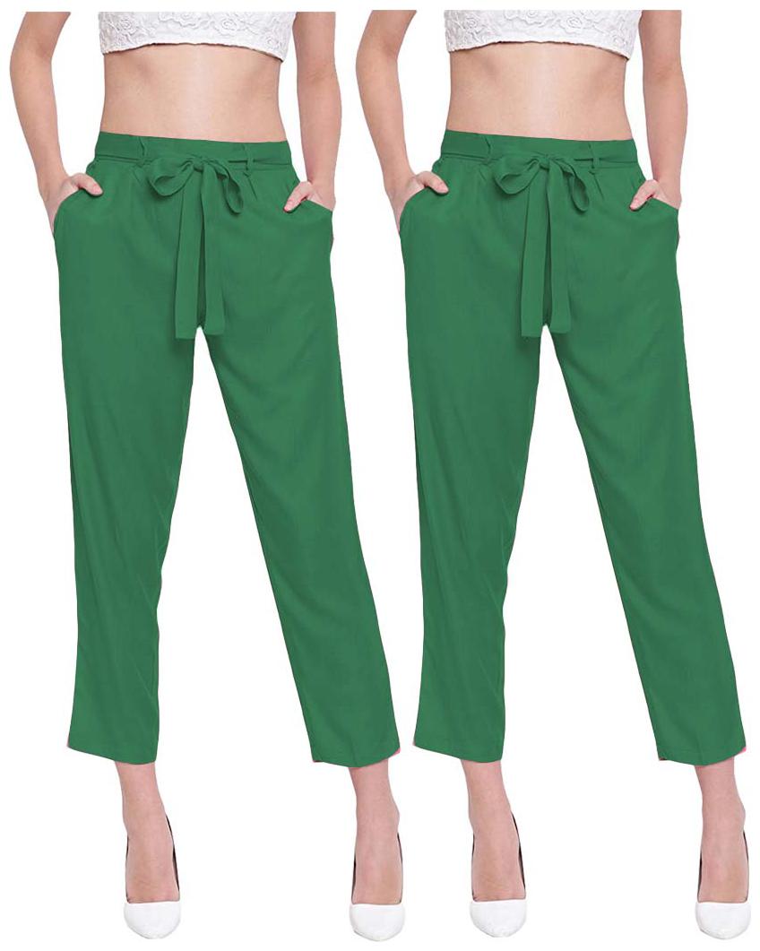 

JJ Fashion Women Green Regular fit Regular pants