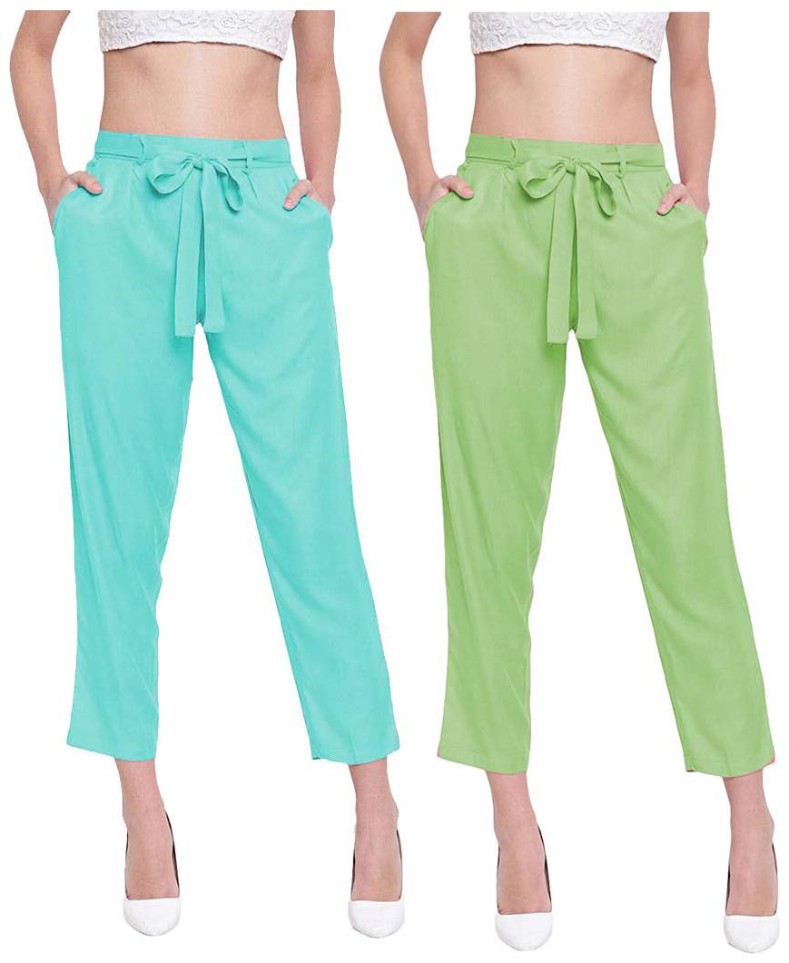 

JJ Fashion Women Green Regular fit Regular pants