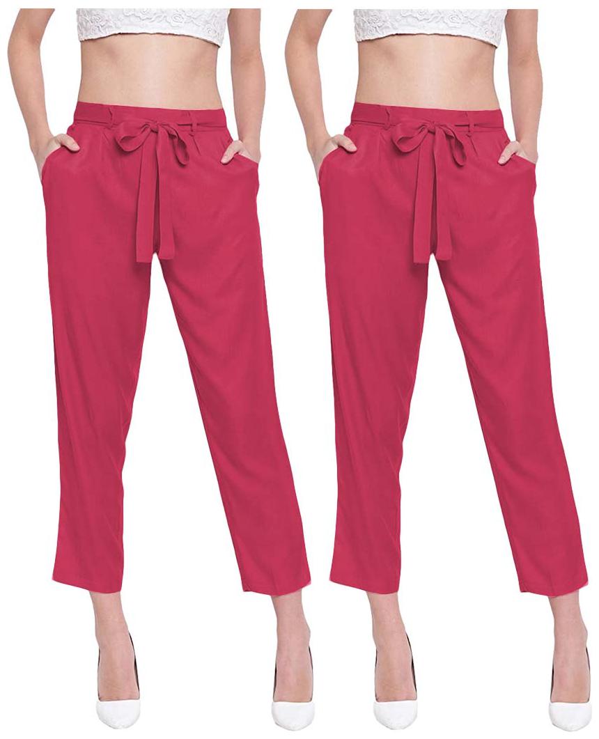 

JJ Fashion Women Red Regular fit Regular pants