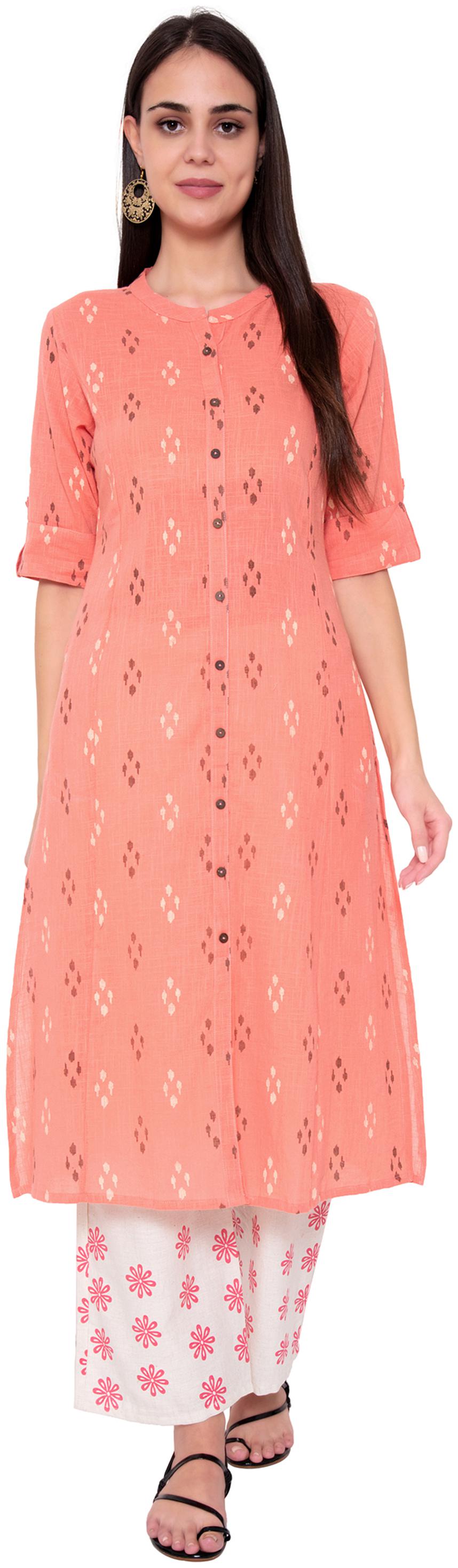 

JNY SALES Women Cotton kurta With Palazzo Pink