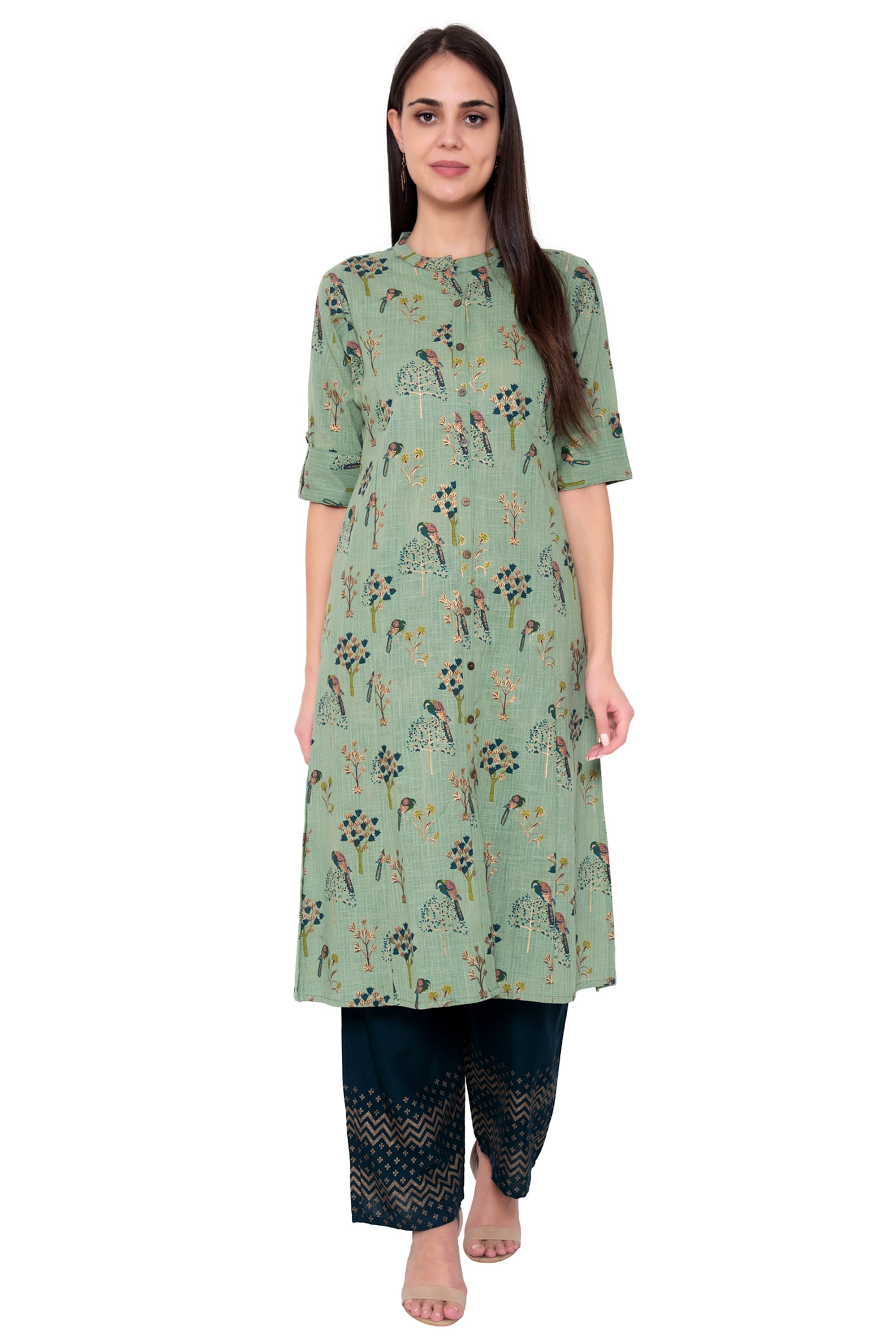 

JNY SALES Women Cotton Kurta Green