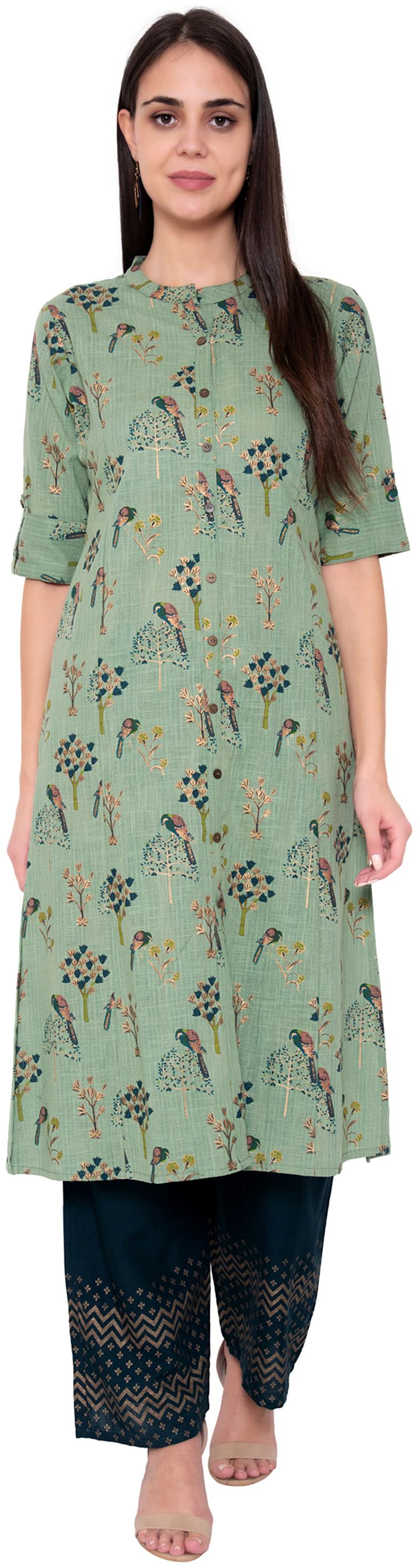

JNY SALES Women Cotton Kurta Green