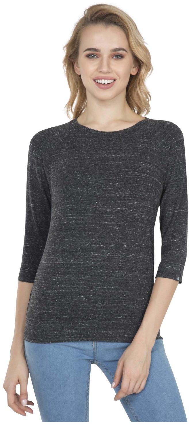 

Jockey Women Black Regular fit Round neck Viscose rayon T shirt