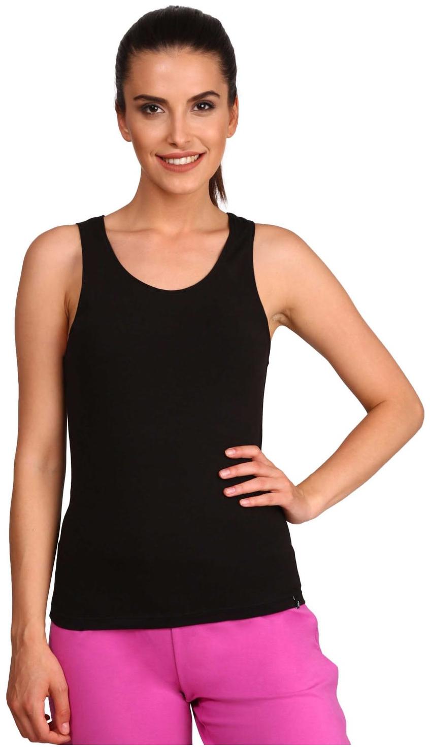 

Jockey Women Black Slim fit U neck Cotton Tank top