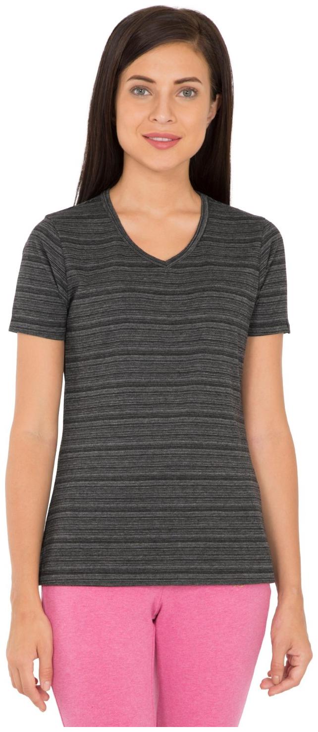

Jockey Women Black Regular fit V neck Cotton T shirt