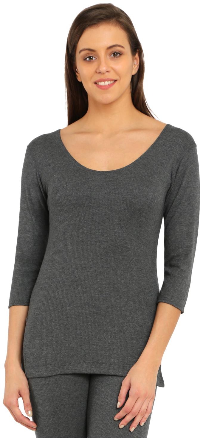 Jockey Blended Women Thermal Top Grey by Jockey India