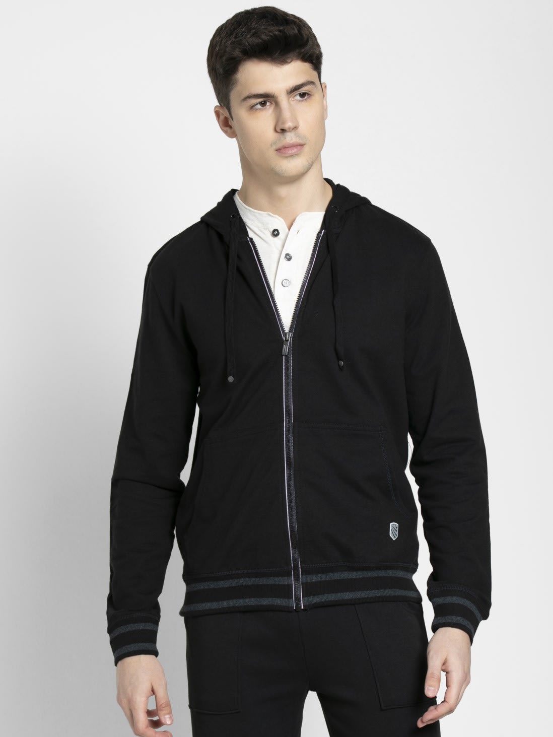 

Jockey Men Black Solid Sports jacket