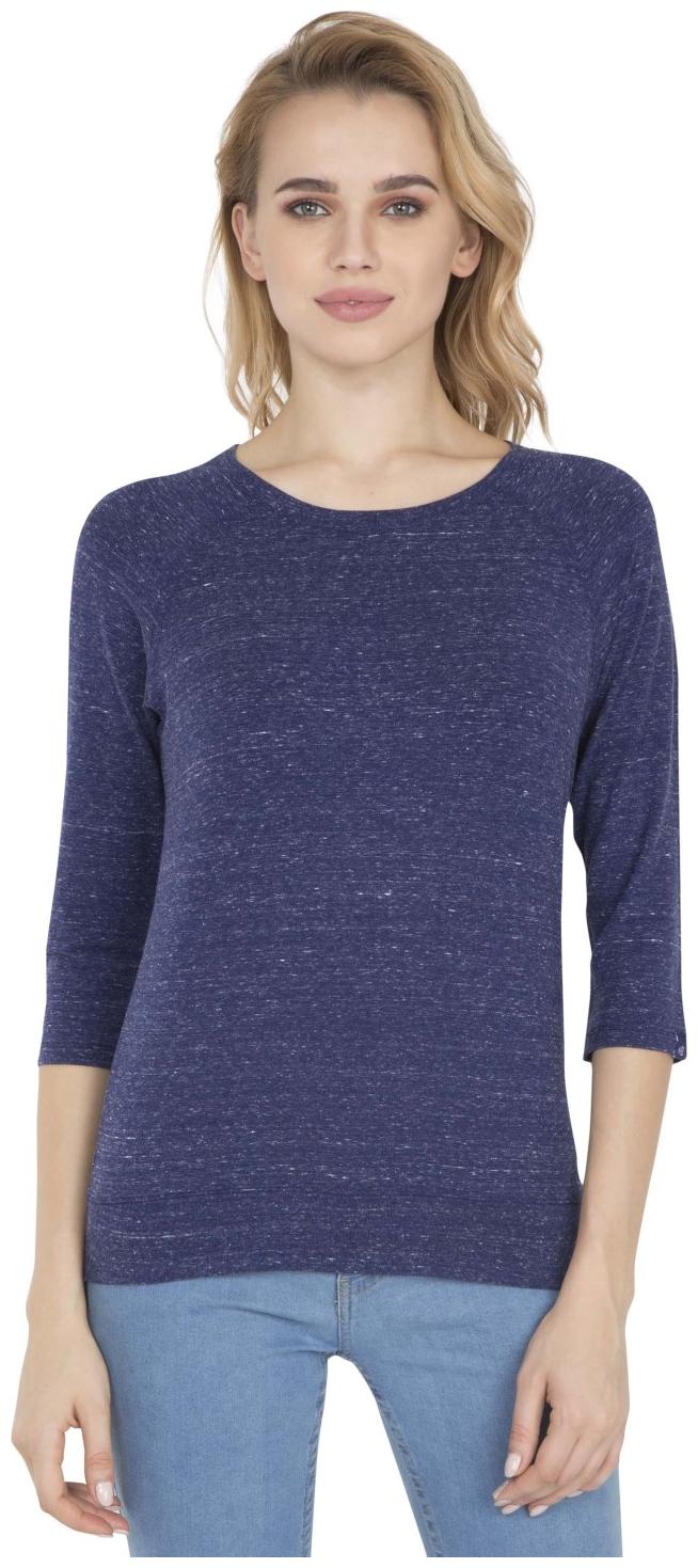 

Jockey Women Blue Regular fit Round neck Viscose rayon T shirt