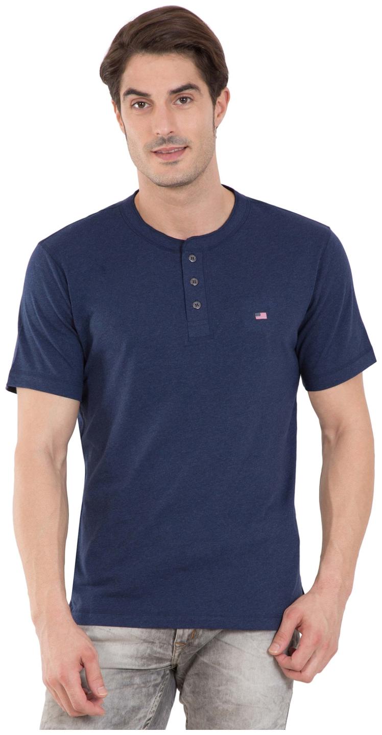 

Jockey Men Blue Regular fit Cotton Henley neck T-Shirt - Pack Of 1