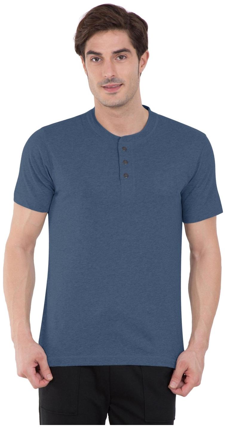 

Jockey Men Blue Regular fit Cotton Henley neck T-Shirt - Pack Of 1