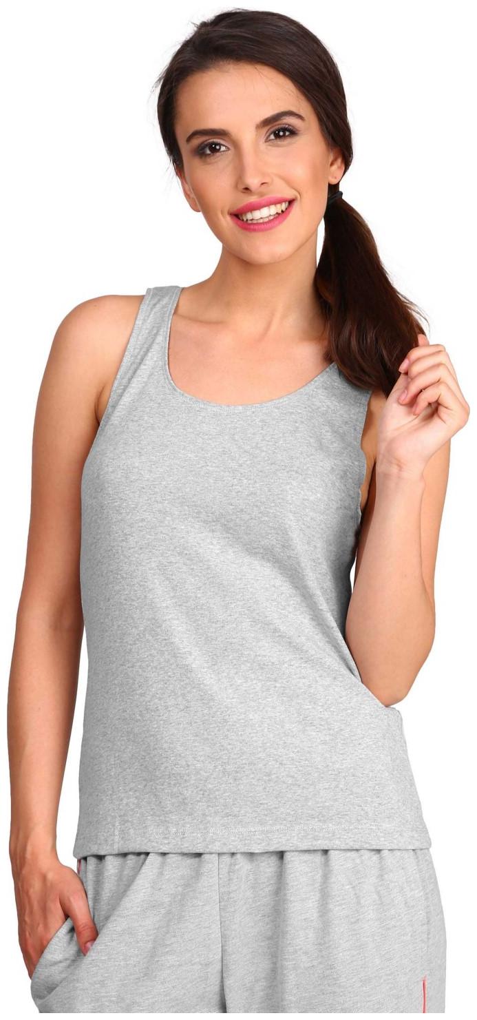 

Jockey Women Grey Regular fit Round neck Blended T shirt
