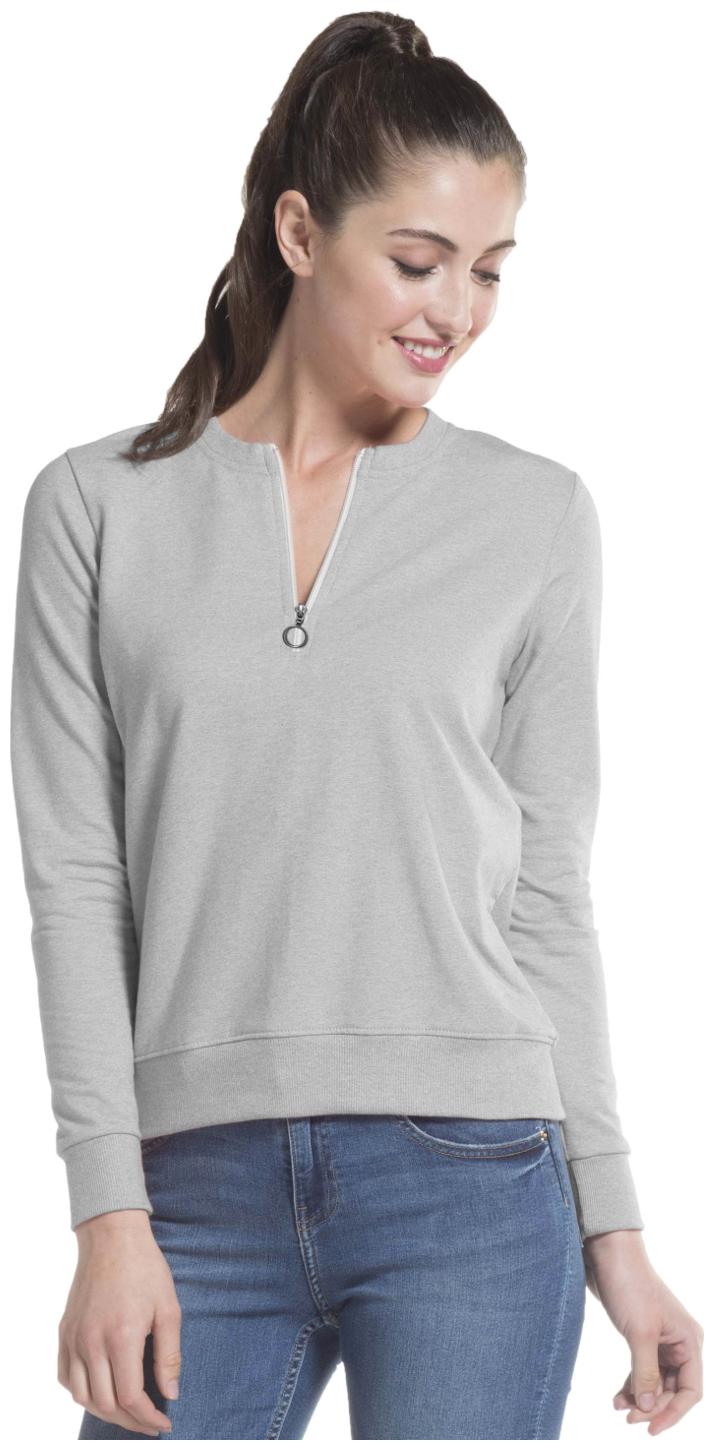 

Jockey Women Grey Regular fit Round neck Cotton T shirt