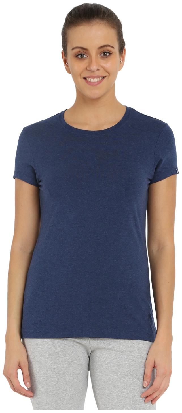 

Jockey Women Blue Regular fit Round neck Cotton T shirt