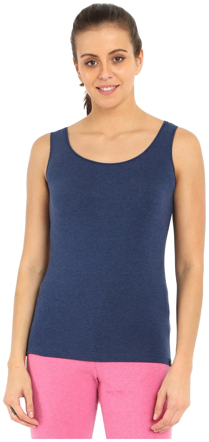 

Jockey Women Blue Regular fit Round neck Cotton T shirt