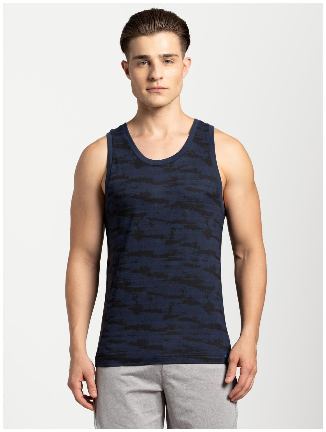 

Jockey Men Cotton Sleeveless Regular Fit T-Shirt (Blue)