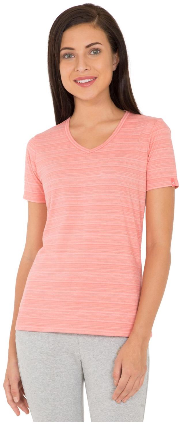

Jockey Women Pink Regular fit V neck Cotton T shirt