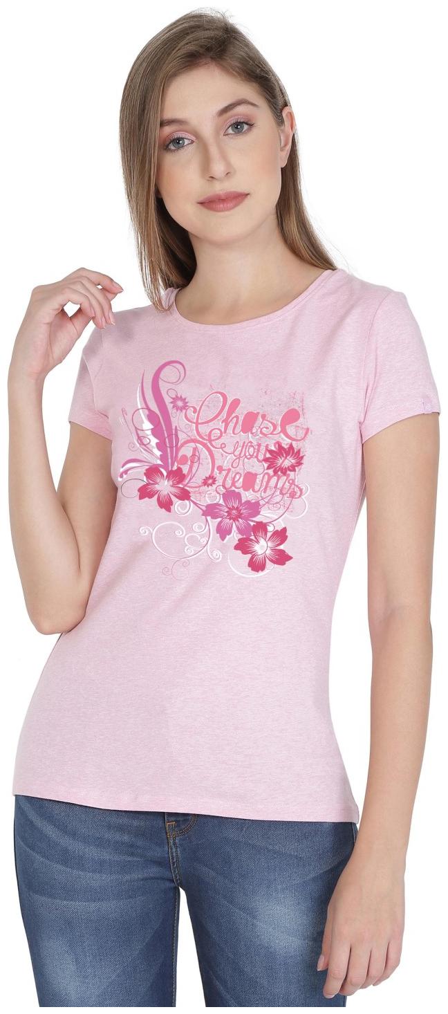 

Jockey Women Pink Regular fit Round neck Cotton T shirt