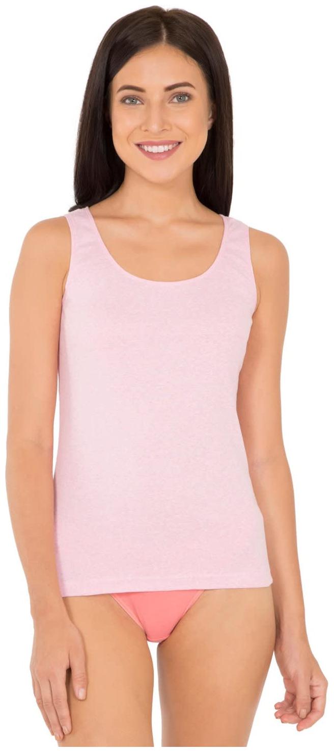 

Jockey Women Pink Regular fit U neck Cotton Tank top