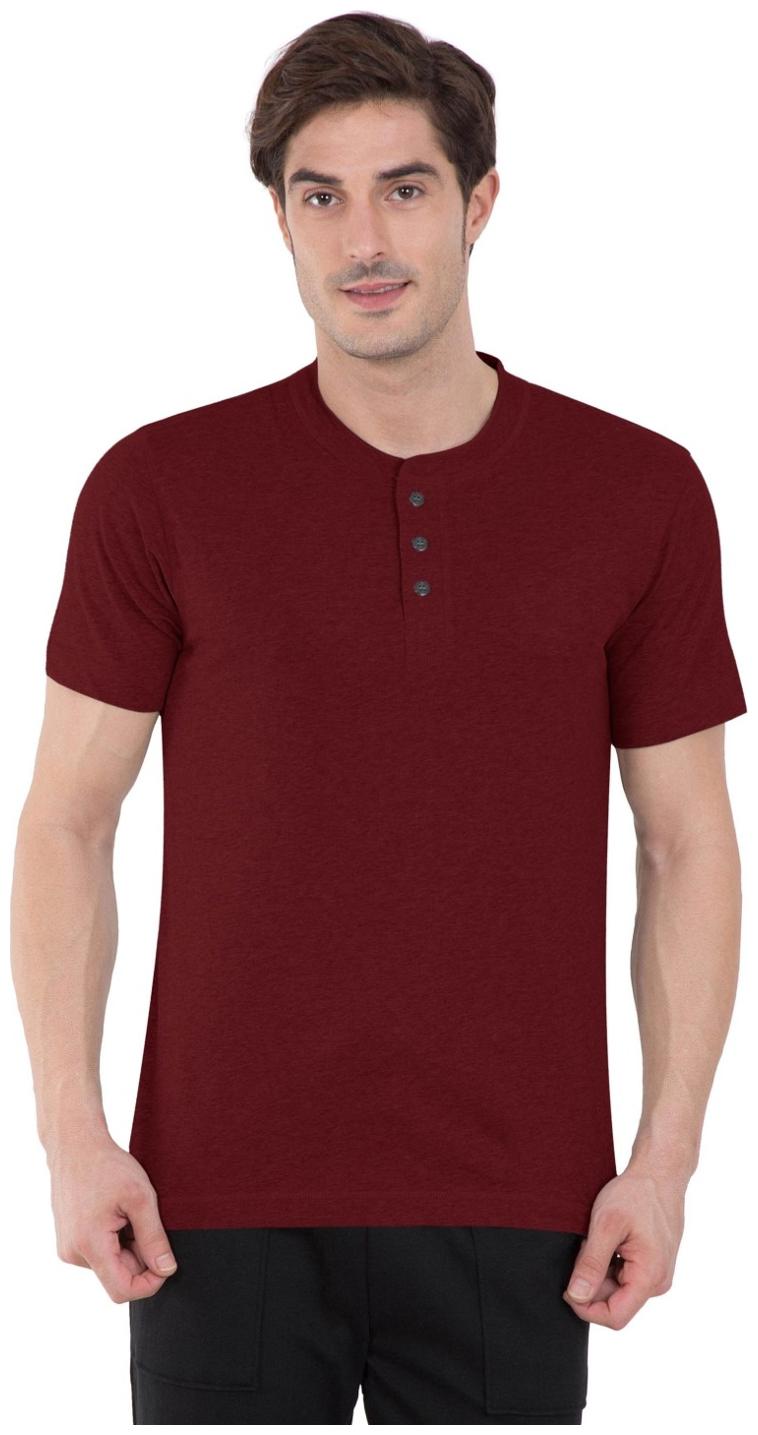 

Jockey Men Maroon Regular fit Cotton Henley neck T-Shirt - Pack Of 1