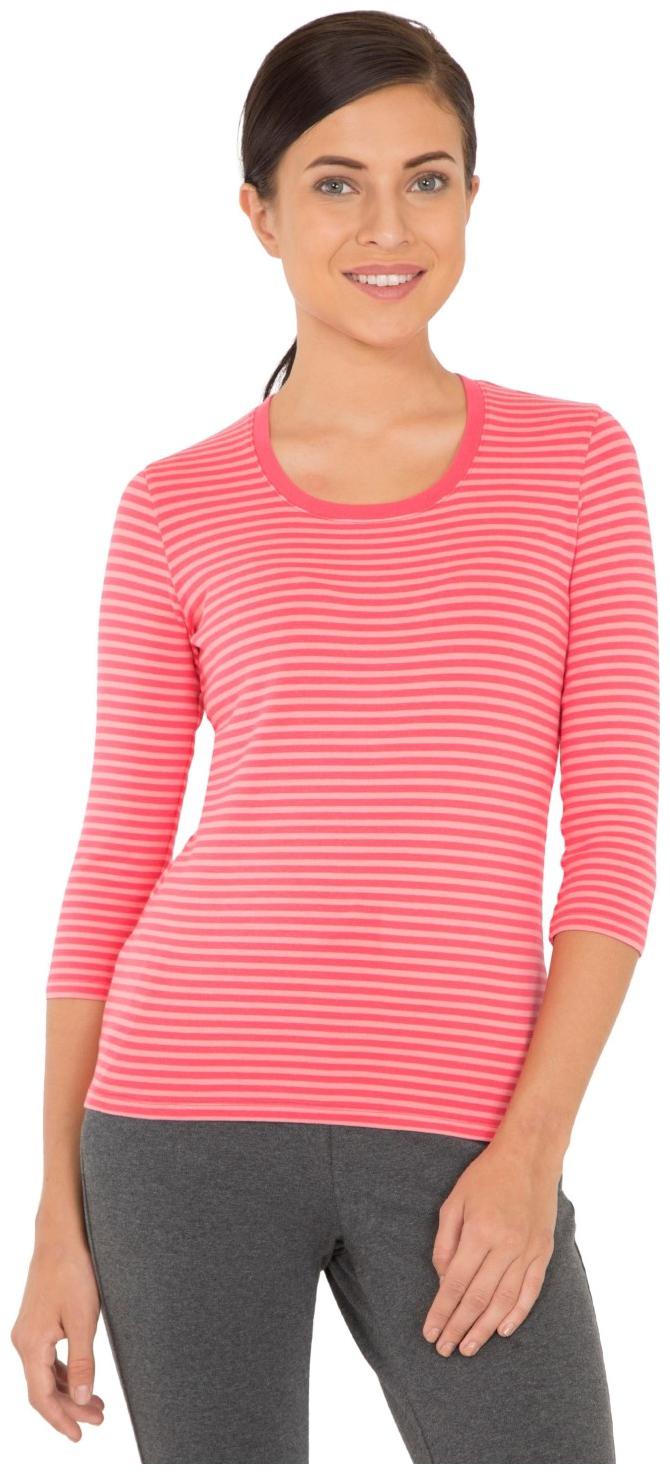 

Jockey Women Red Regular fit Round neck Cotton T shirt