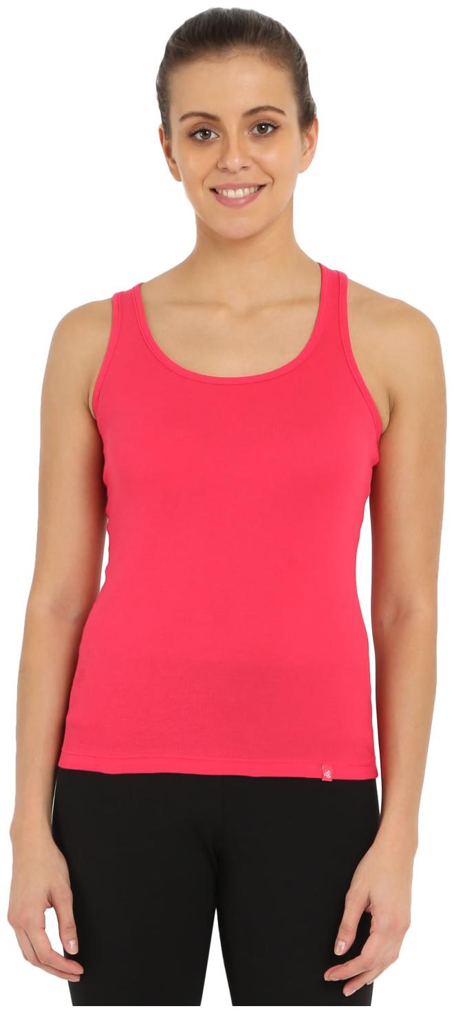 

Jockey Women Pink Slim fit U neck Cotton Tank top