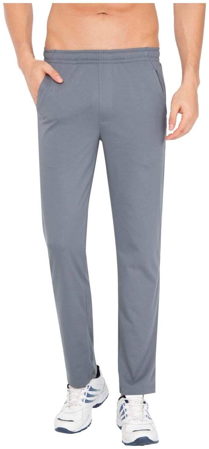 

Jockey Men Grey Solid Slim fit Track pants