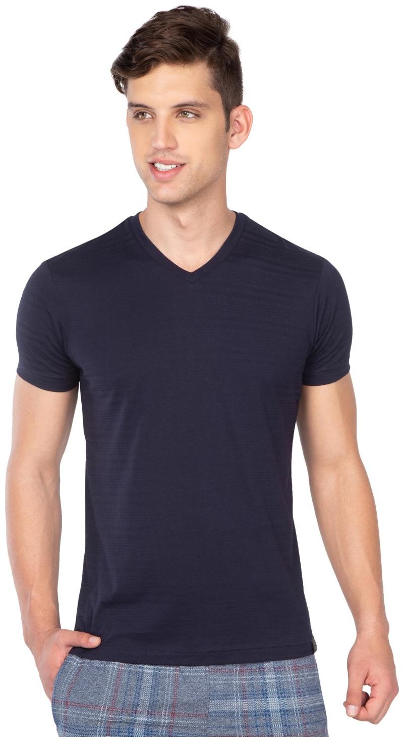 

Jockey Men Blue Regular fit Cotton V neck T-Shirt - Pack Of 1