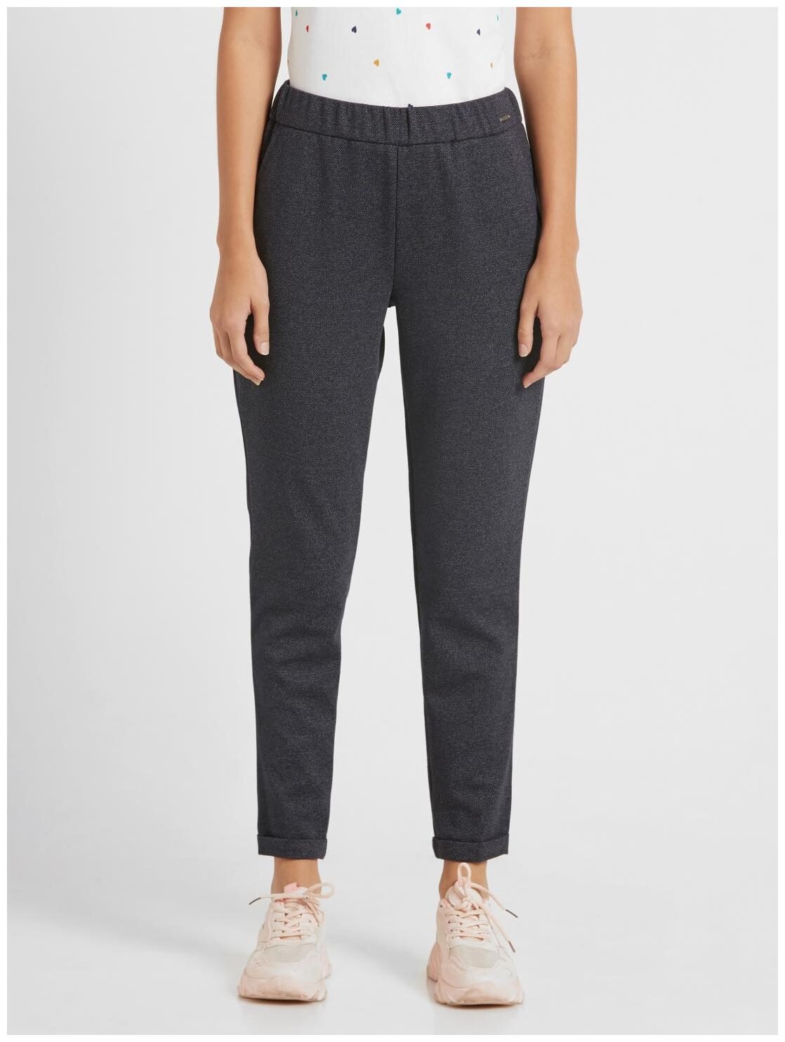 

Jockey Viscose Rayon Blue Solid Trousers For Women