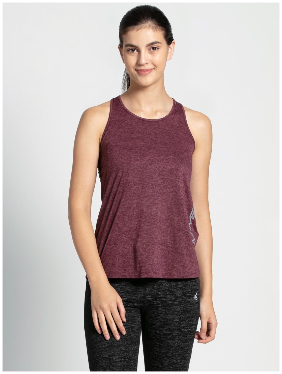 

Jockey Women Purple Regular fit Round neck Polyester Tank top