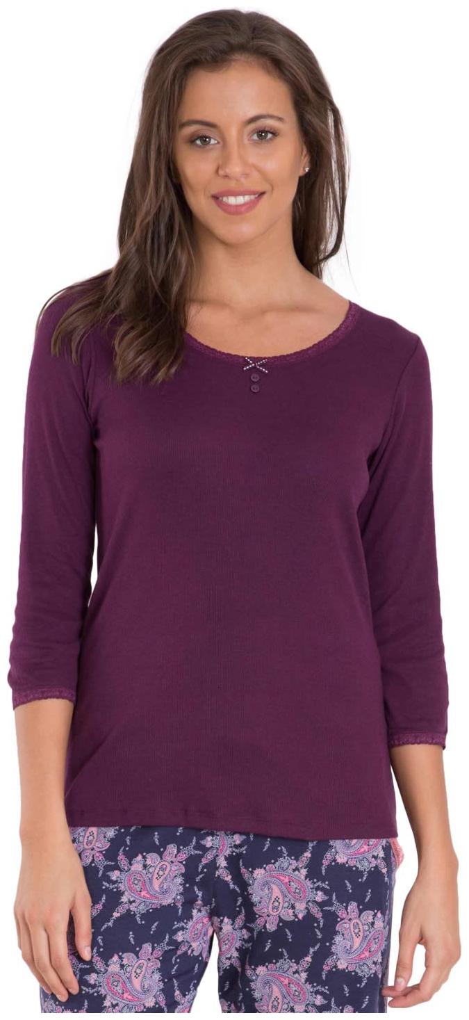 

Jockey Women Purple Slim fit Round neck Blended T shirt