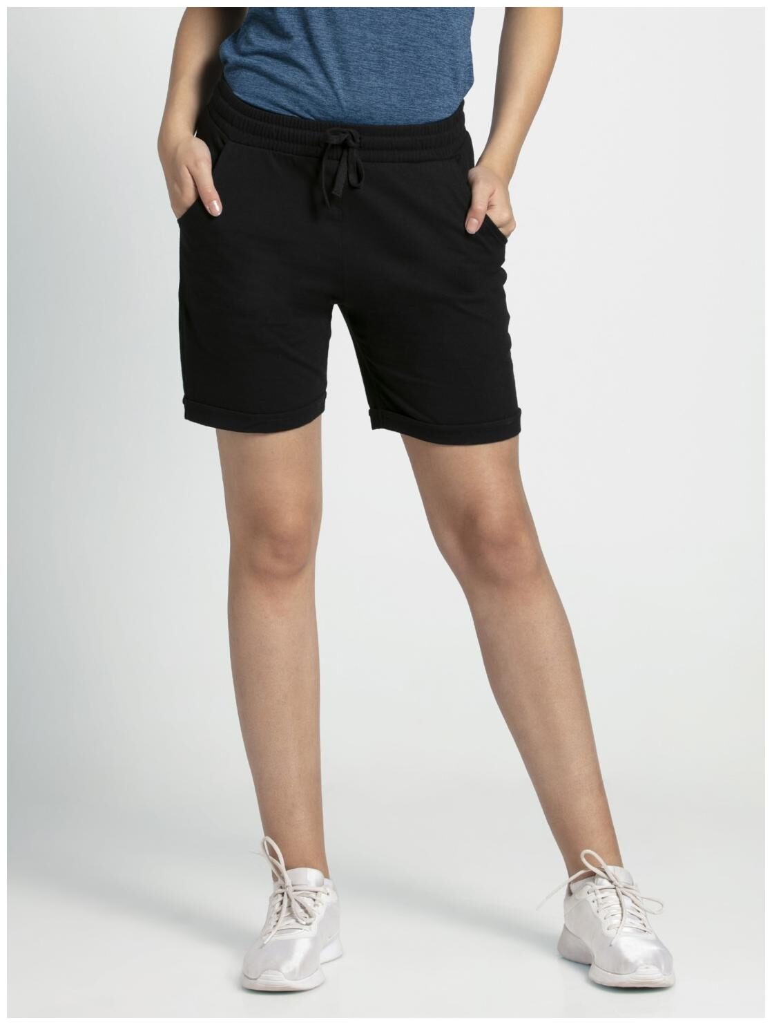 

Jockey Women Solid Regular shorts - Black