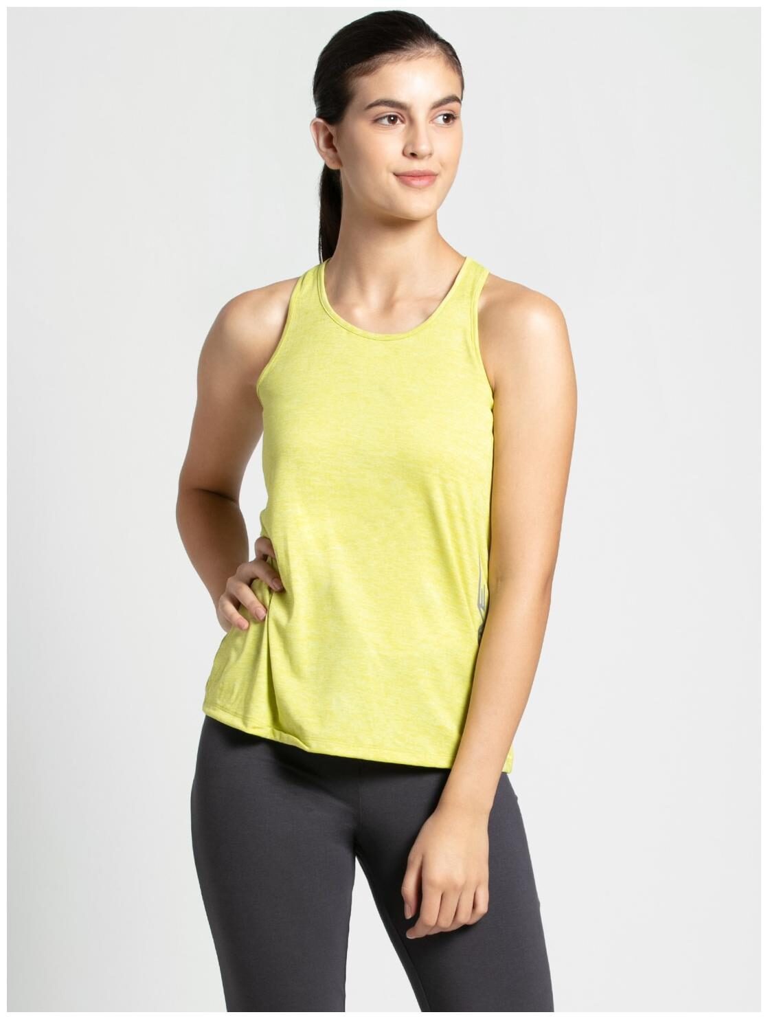 

Jockey Women Green Regular fit Round neck Polyester Tank top
