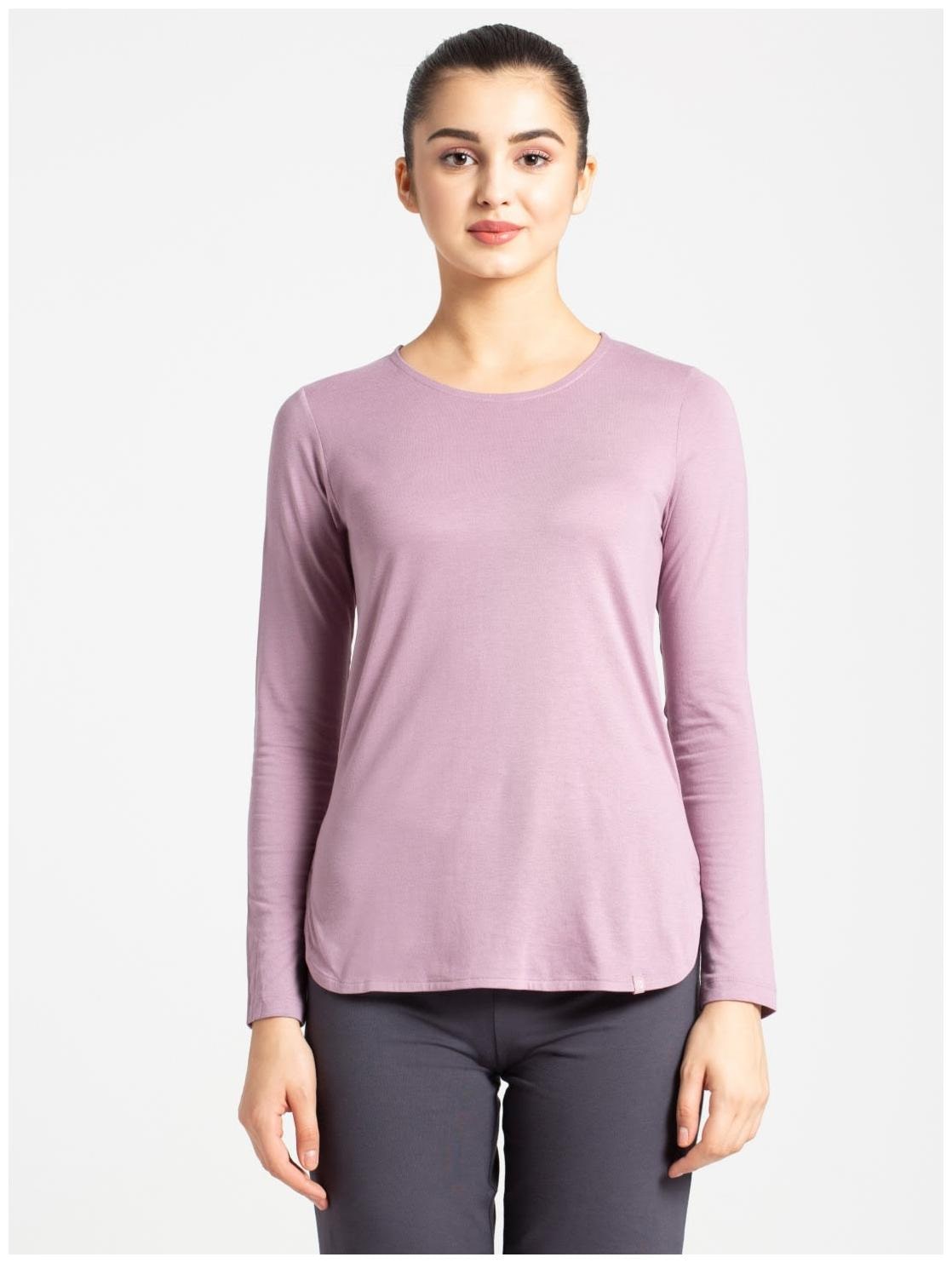 

Jockey Women Purple Regular fit Round neck Blended T shirt