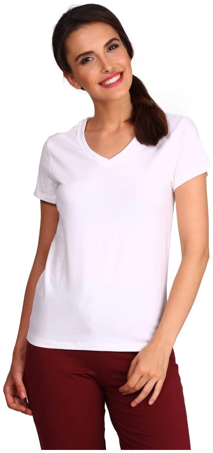 

Jockey Women White Regular fit V neck Cotton T shirt