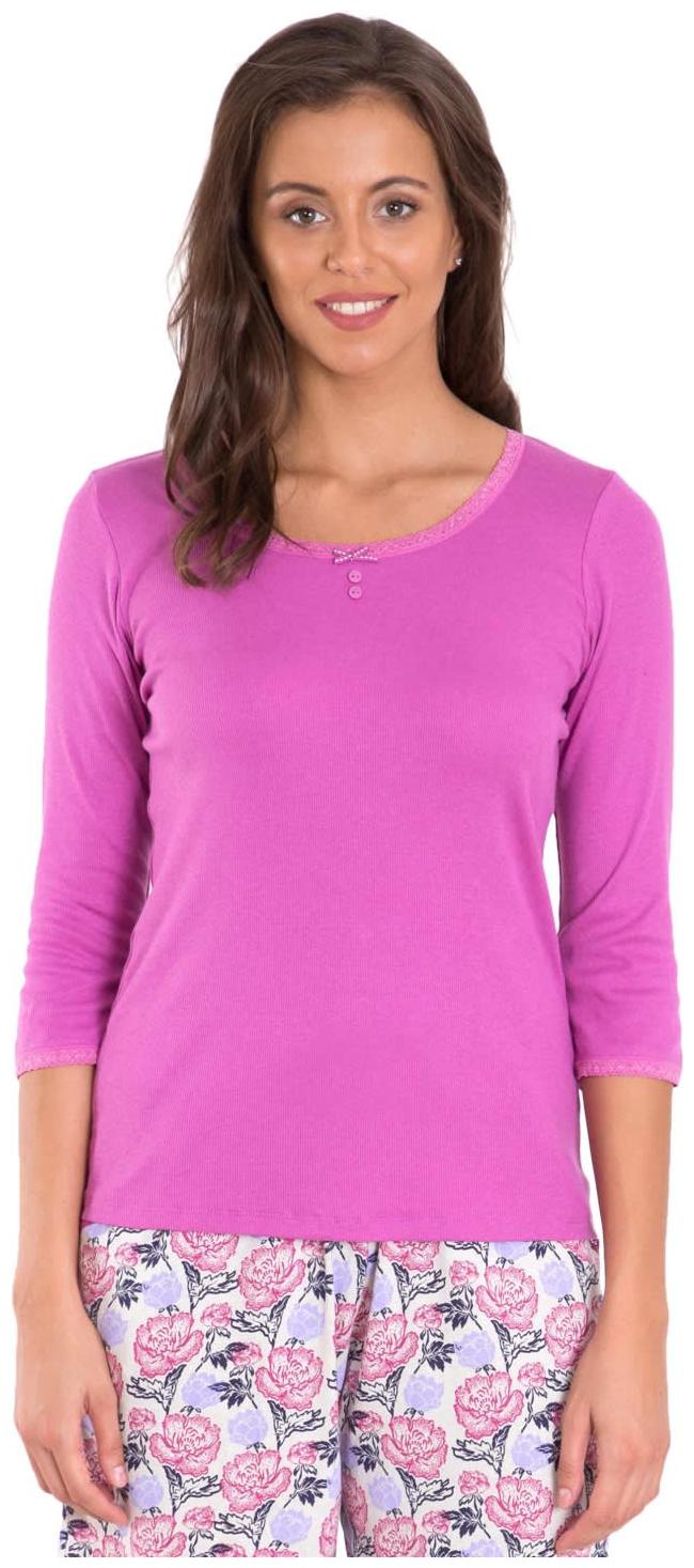 

Jockey Women Purple Slim fit Round neck Blended T shirt